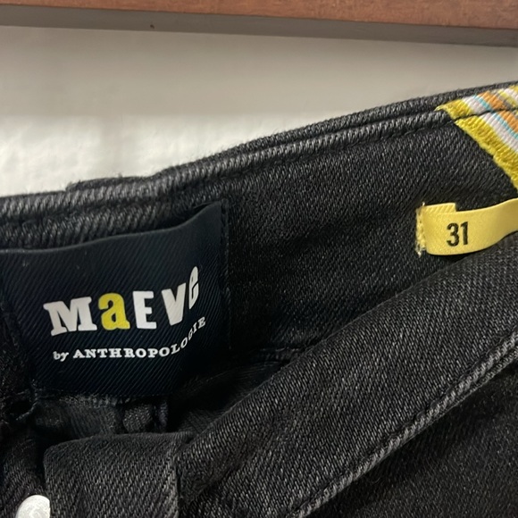 Maeve Black Extra Wide Cropped Pants Stretch Size 31 - Picture 4 of 5